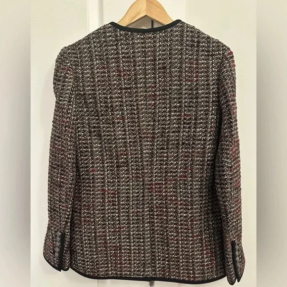 NEW Veronica Beard Watkins Dickey Tweed Collarless Jacket Grey Multi | size 2 - Picture 10 of 15